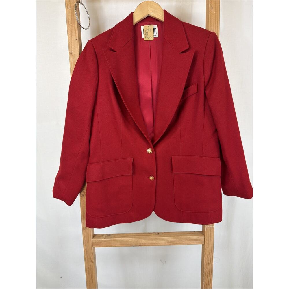 Vintage 80's 90's Norben California Red Wool Blend Blazer #1210 Size M